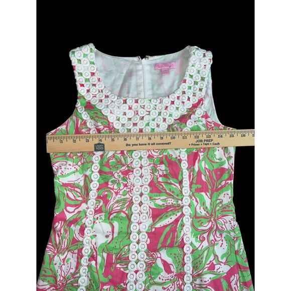 Lilly Pulitzer MacFarlane Hotty Pink Forgot My Trunk Lace Detail Shift Dress 2 - Picture 8 of 12